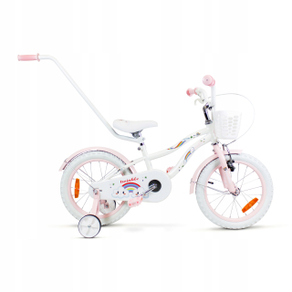 Detský bicykel SIrox Rainbow White Pink, 16" biele koleso